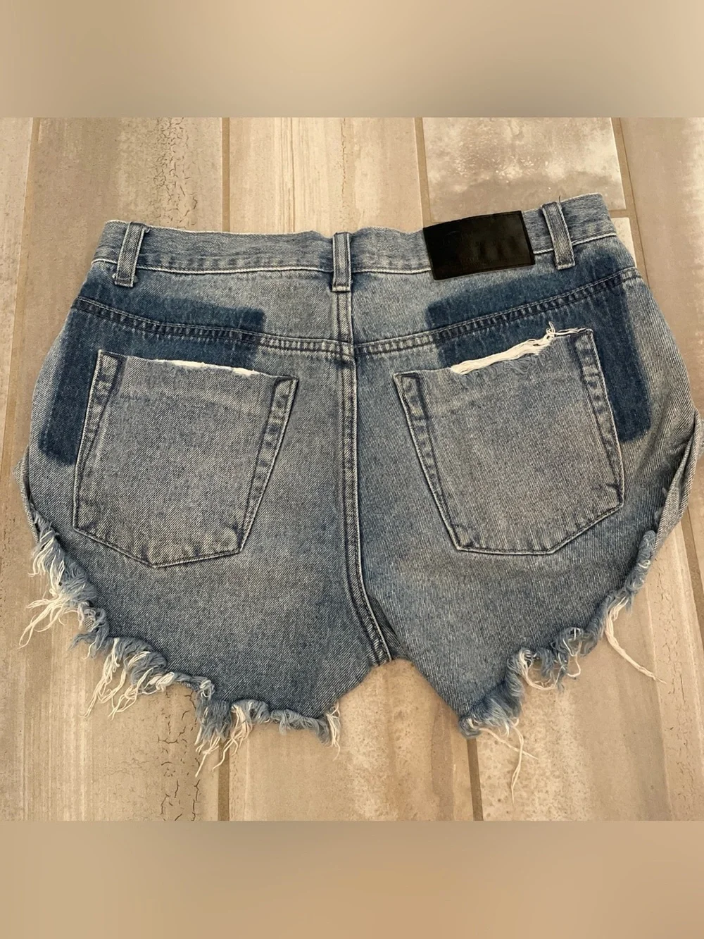 One Teaspoon SZ 24 Bandits Relaxed Fit Long Rise Shadow Pocket Jean Denim Shorts
